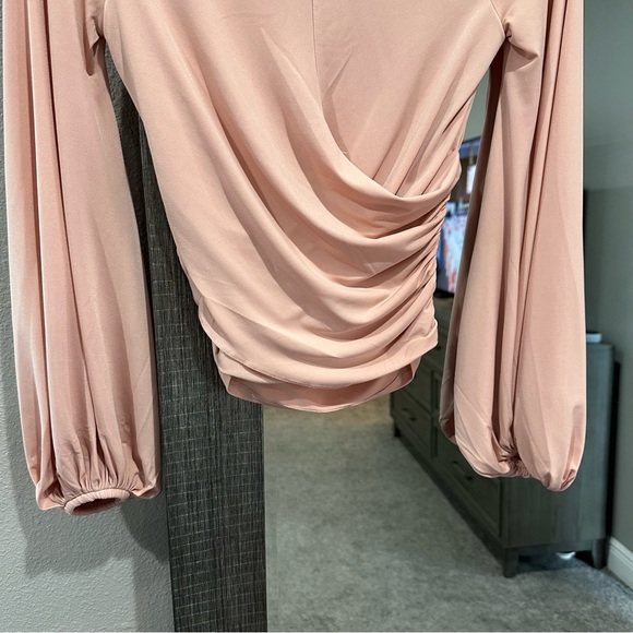 Express Soft Pink Ruched Blouse - Picture 6 of 7